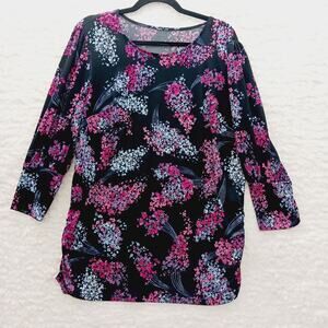 Tunic Blouse Size XL Floral Lagenlook Soft Girl Bloomcore Whimsycore Cozy
